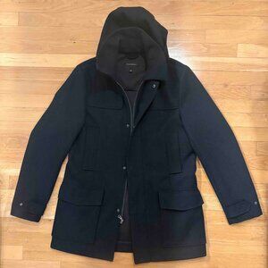 Men's Wool Pea Coat with Hood